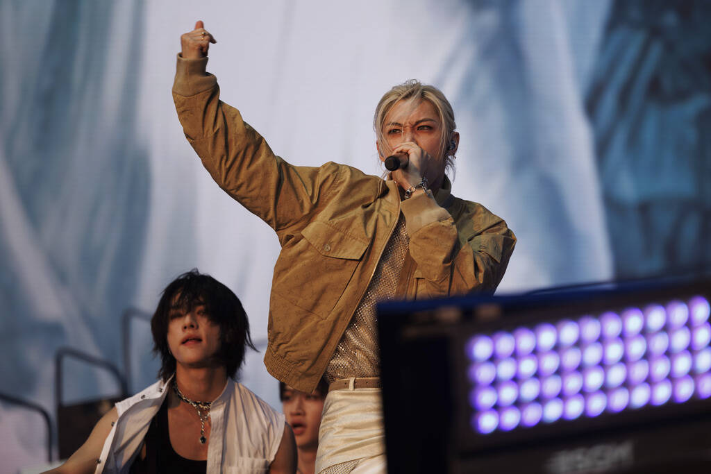Stray Kids perform live at British Summer Time Hyde Park in London, Sunday, July 14, 2024. (Pho ...