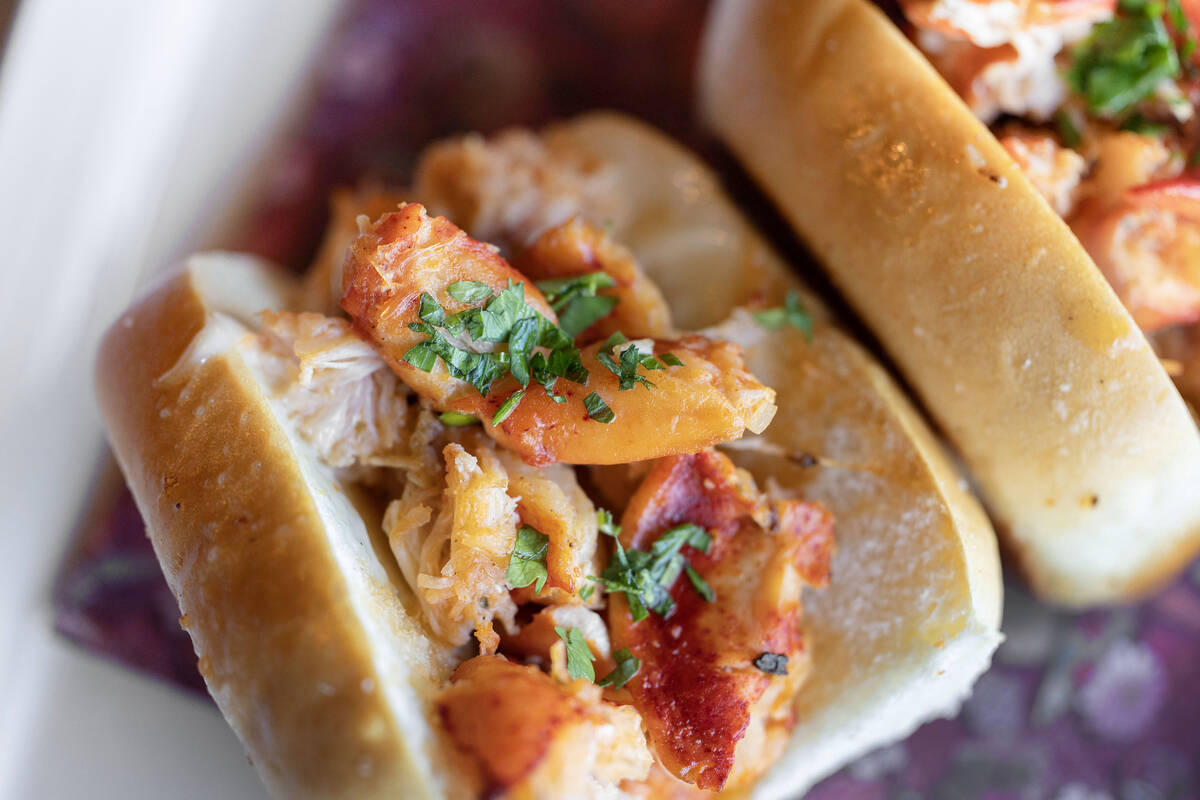 A lobster roll is photographed at Gastropub Nisei Wednesday, Oct. 29, 2025 in Las Vegas. (Benja ...