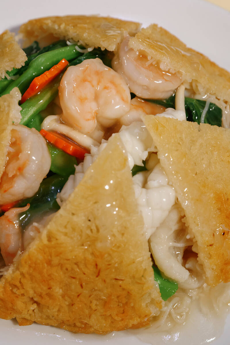 The fried crisp rice noodles at Ellie’s Chinese Restaurant on Friday, Jan. 23, 2026, in ...