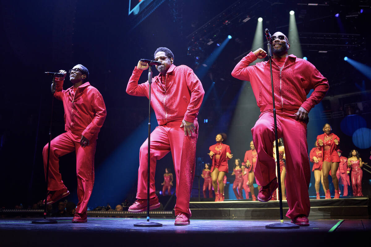 Boyz II Men are shown at at T-Mobile Arena on Friday, Jan. 30, 2026. (Al Powers)