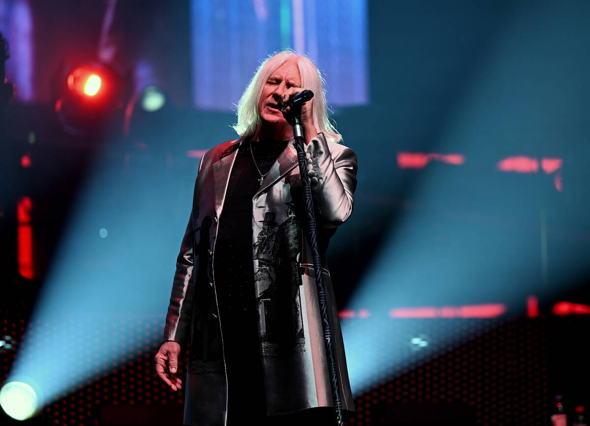 LAS VEGAS, NEVADA - FEBRUARY 03: Singer Joe Elliott of Def Leppard performs at The Colosseum at ...