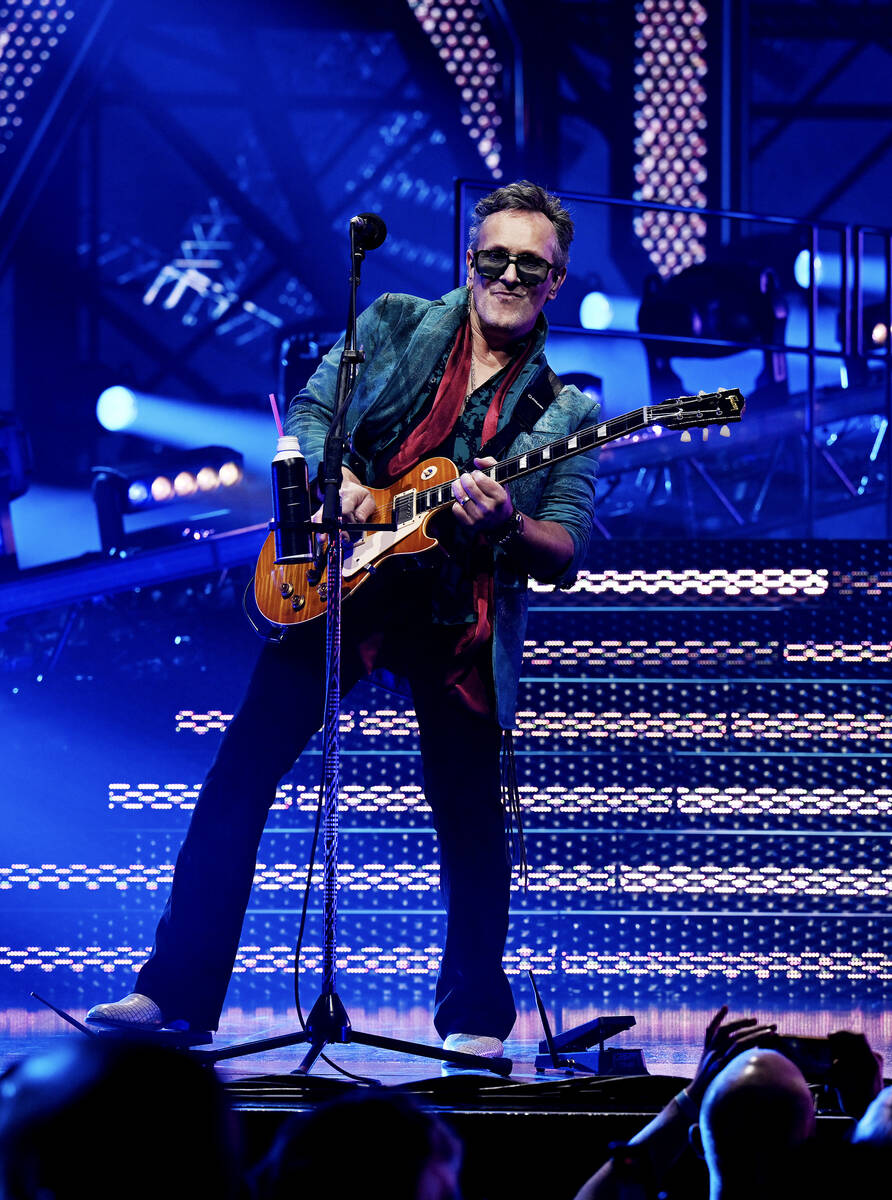 LAS VEGAS, NEVADA - FEBRUARY 03: Guitarist Vivian Campbell of Def Leppard performs at The Colo ...