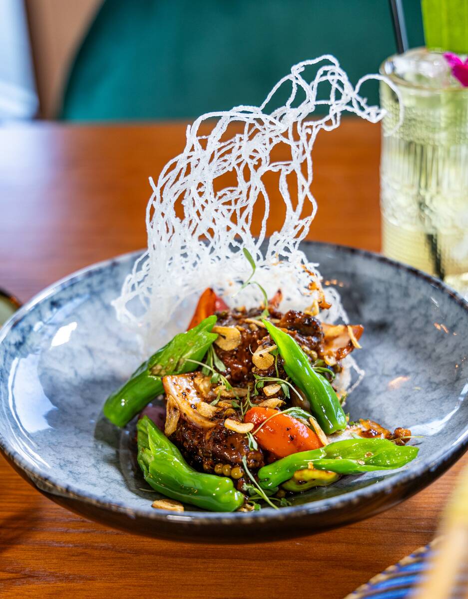 Black pepper beef from Amata Modern Thai restaurant in Las Vegas. (Amata Modern Thai)