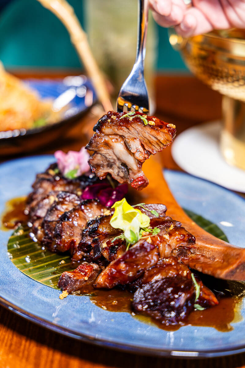 Roasted beef short ribs glazed with sweet garlic soy sauce from Amata Modern Thai restaurant in ...