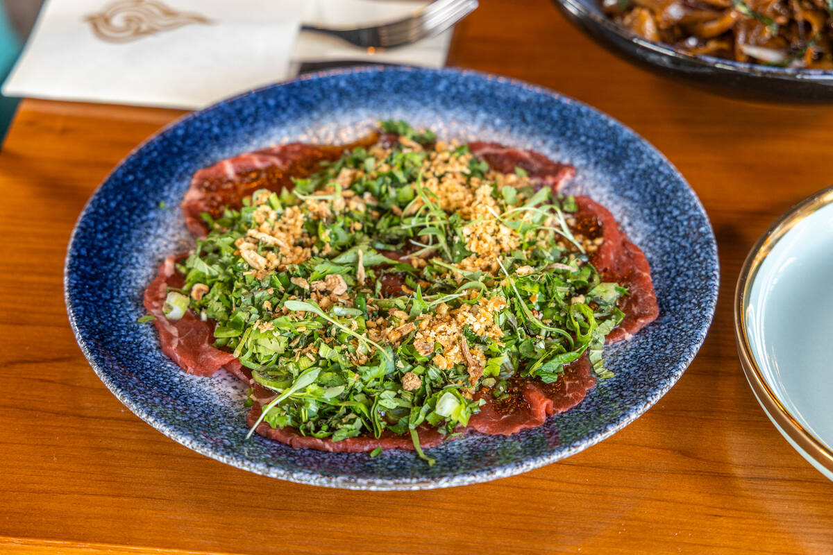 Spicy beef carpaccio from Amata Modern Thai restaurant in Las Vegas. (Amata Modern Thai)