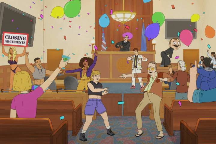 A scene from the Netflix animated comedy "Strip Law." (Netflix)