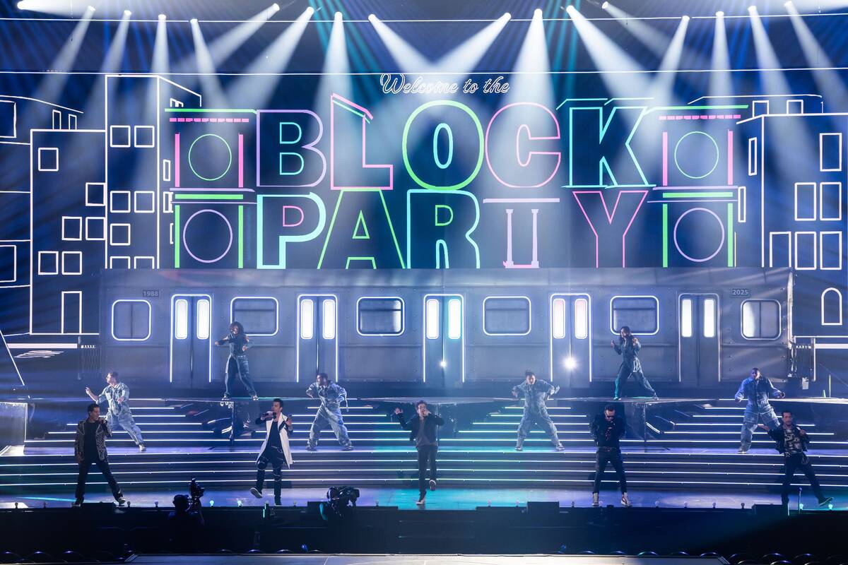 New Kids on the Block are shown at Dolby Live at Park MGM on Friday, June 20, 2025. (Al Powers)