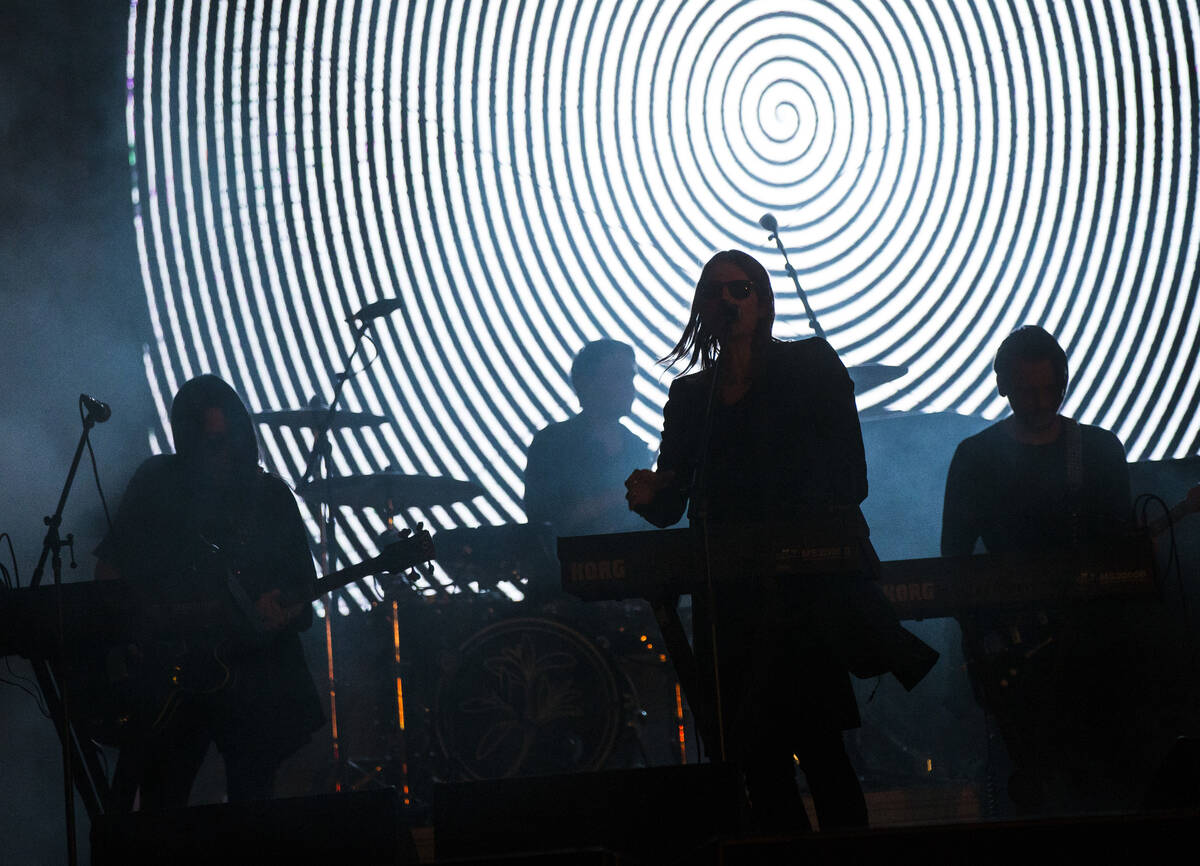 Cold Cave performs at the beach stage during the Psycho Las Vegas music festival at Mandalay Ba ...