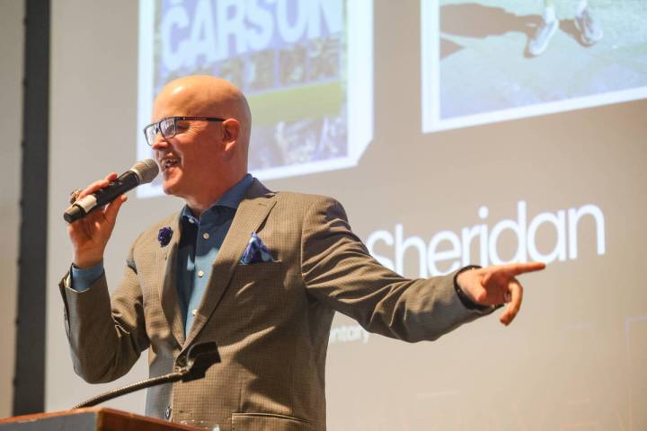 Chet Buchanan, professional radio and television host, emcees the Las Vegas Review Journal’s ...