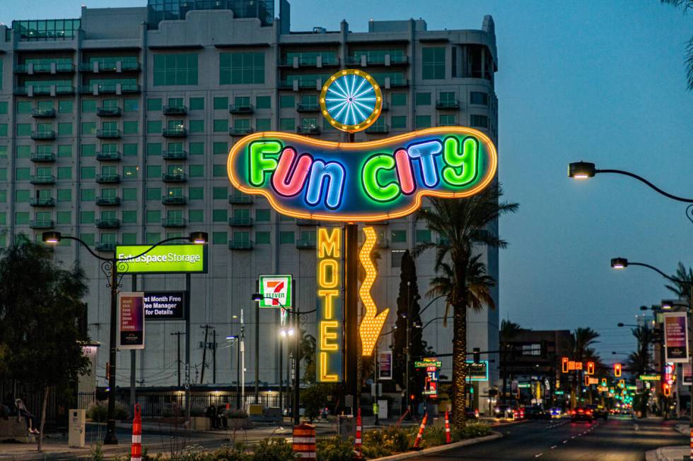 The latest refurbished sign is the Fun City Motel sign, created in the 1980s. (City of Las Vegas)