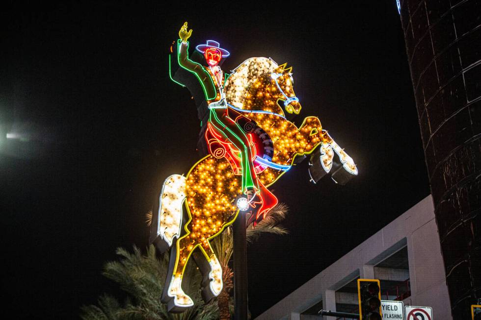 The Hacienda horse-and-rider sign is the most famous of the bunch, at Las Vegas Boulevard and F ...