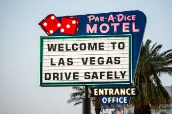 It's unknown when the Par-A-Dice Motel sign was installed. (City of Las Vegas)