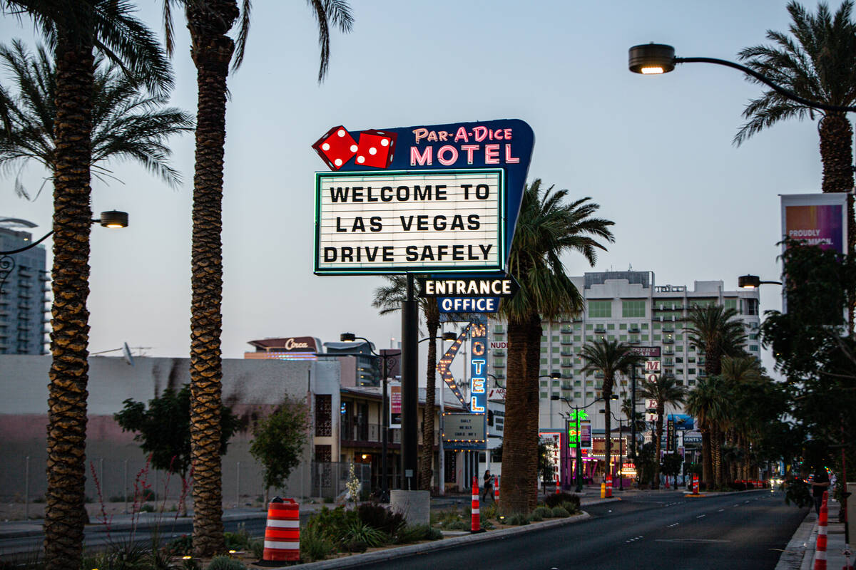 It's unknown when the Par-A-Dice Motel sign was installed. (City of Las Vegas)