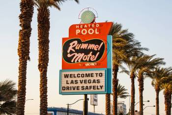 Rummel Motel's sign dates back to 1958. The motel closed in 2017. (City of Las Vegas)