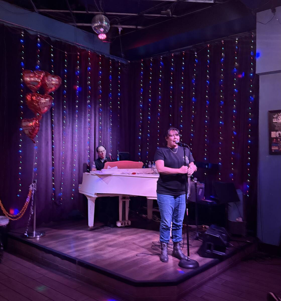 Kearsten Kuroishi and Kenny Davidsen are shown during the final night of Don't Tell Mama at Neo ...
