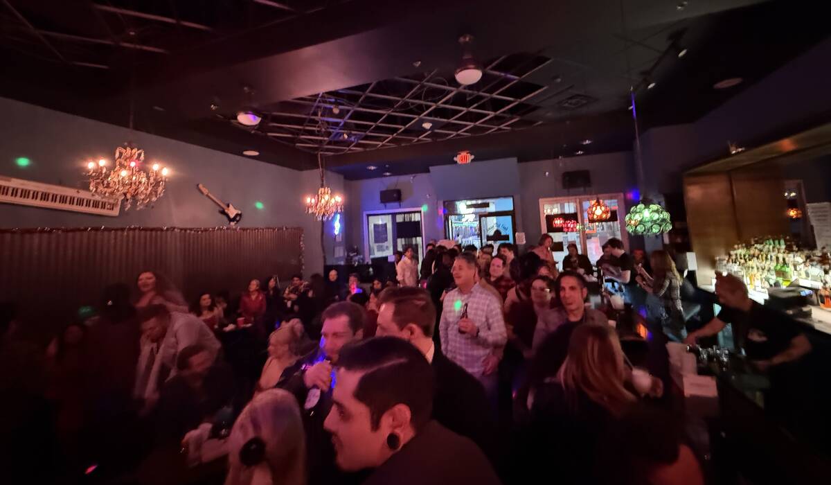 The crowd is shown during the final night of Don't Tell Mama at Neonopolis on Saturday, Feb. 14 ...