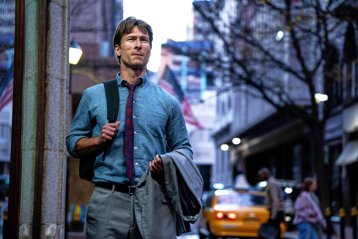 Glen Powell in a scene from "How to Make a Killing." (Ilze Kitshoff/A24)