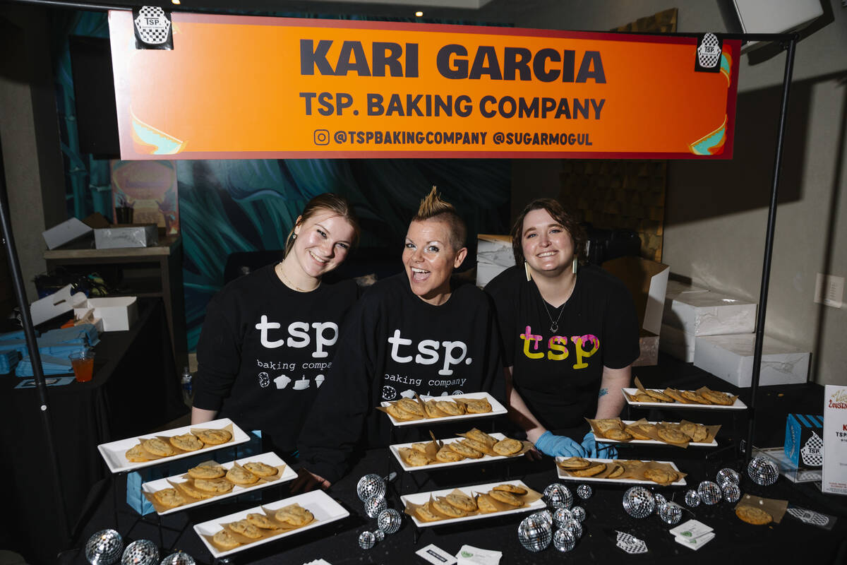 Chef Kari Garcia, center, of Tsp. Baking Company at the 2025 Vegas Unstripped food and drink fe ...