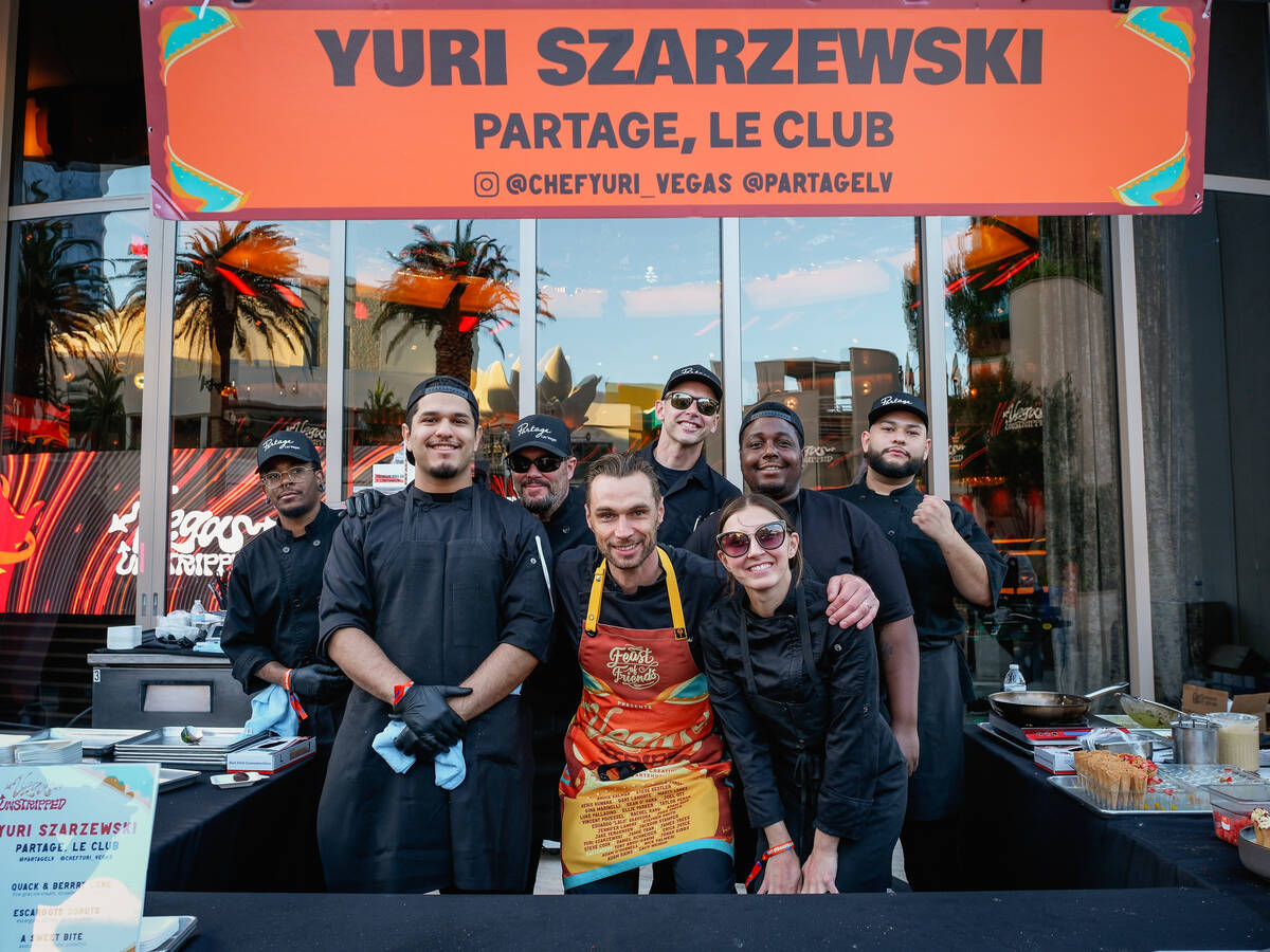 Chef Yuri Szarzewski, center, of Partage and Le Club at the 2025 Vegas Unstripped food and drin ...
