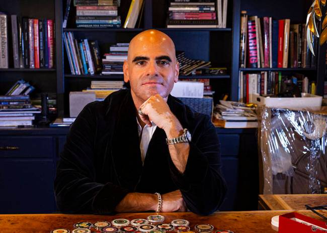 Ralph DeLuca in his home library.(Chase Stevens/Las Vegas Review-Journal)