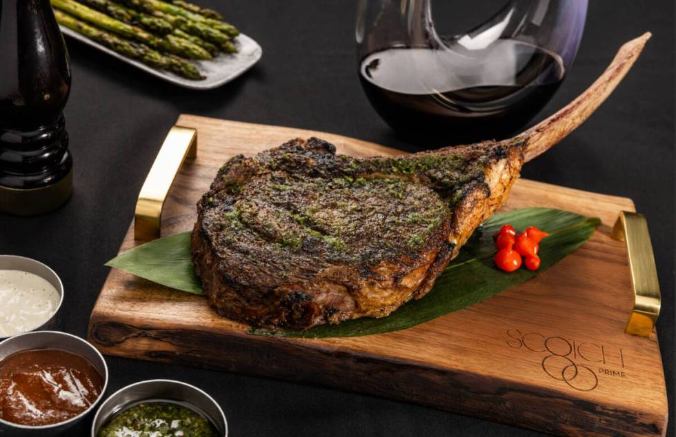 A 40-ounce long-bone ribeye from Scotch 80 Prime in Palms. (Palms)