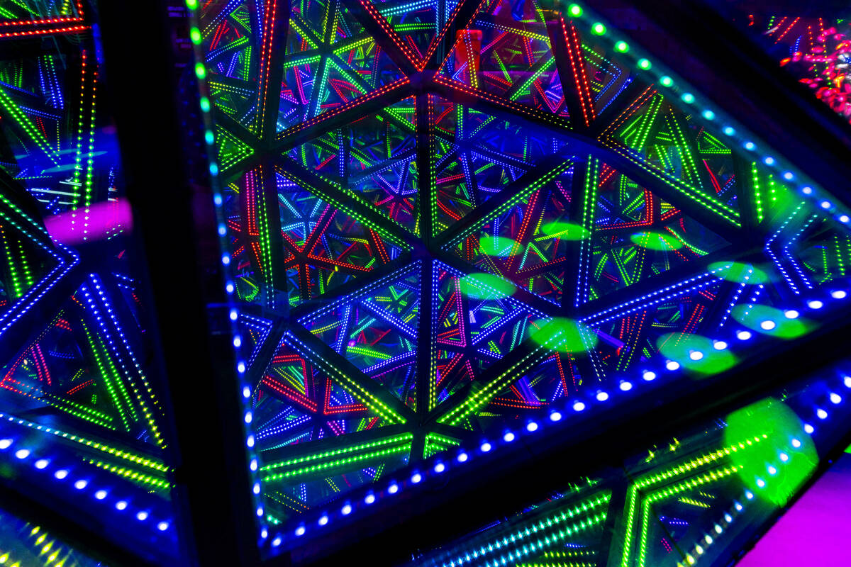 The Infinity Temple 4.0 by Rhoades Glass is on display across from Meow Wolf inside Zone 1 duri ...