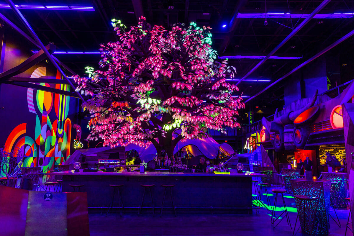 The Oddwood digital maple tree is on display across from Meow Wolf inside Zone 1 during an art ...