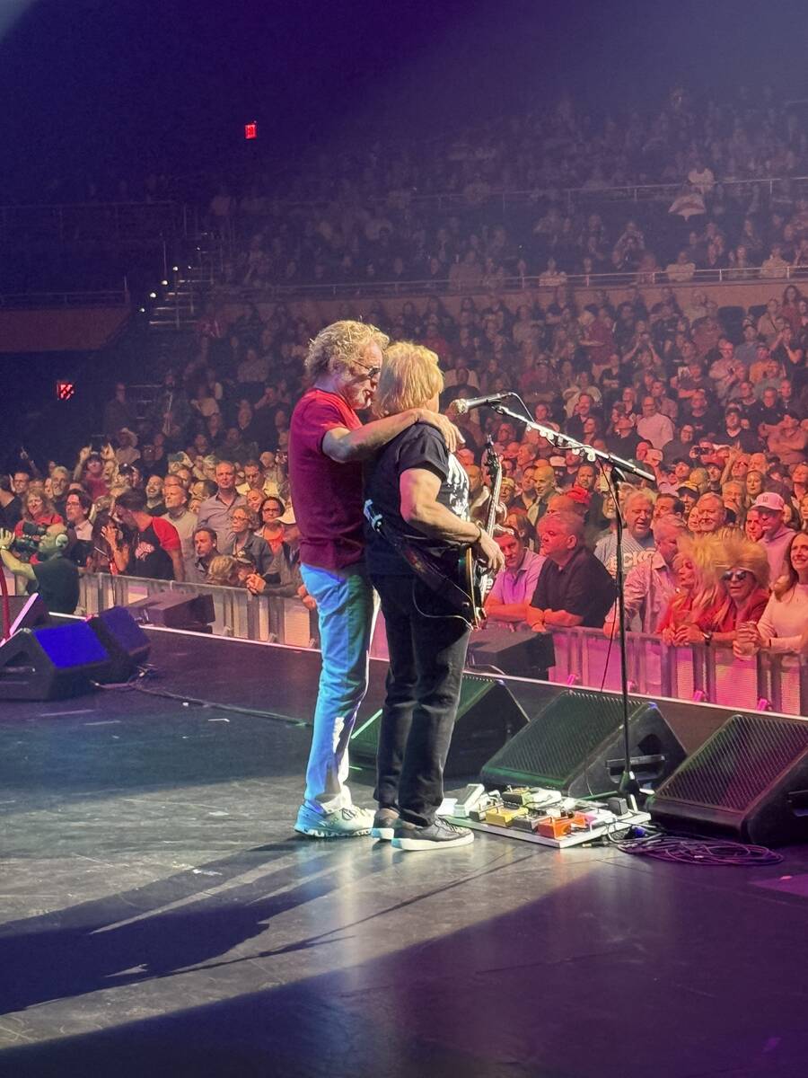 Sammy Hagar and Michael Anthony are shown on opening night of the "Best of All Worlds" residenc ...