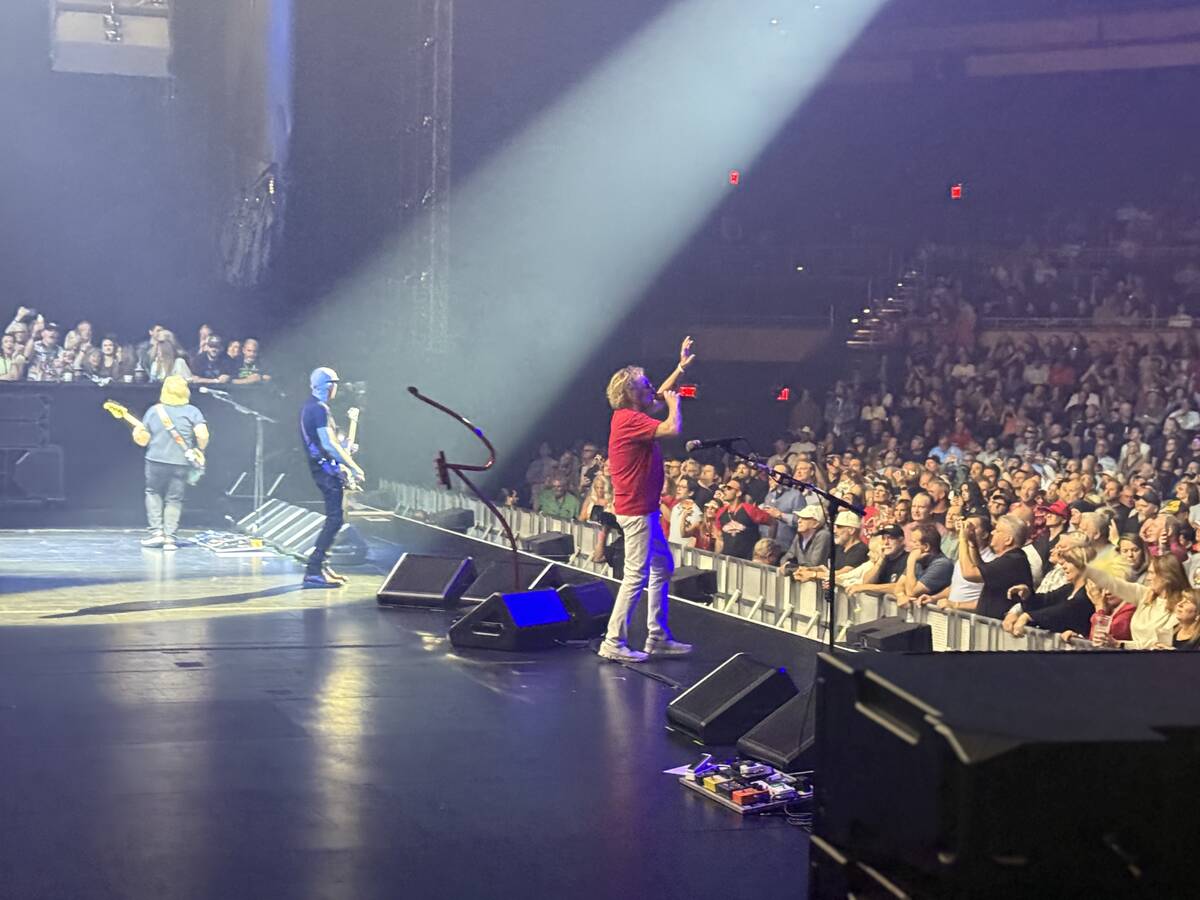 Sammy Hagar, Michael Anthony and Joe Satriani are shown on opening night of the "Best of All Wo ...