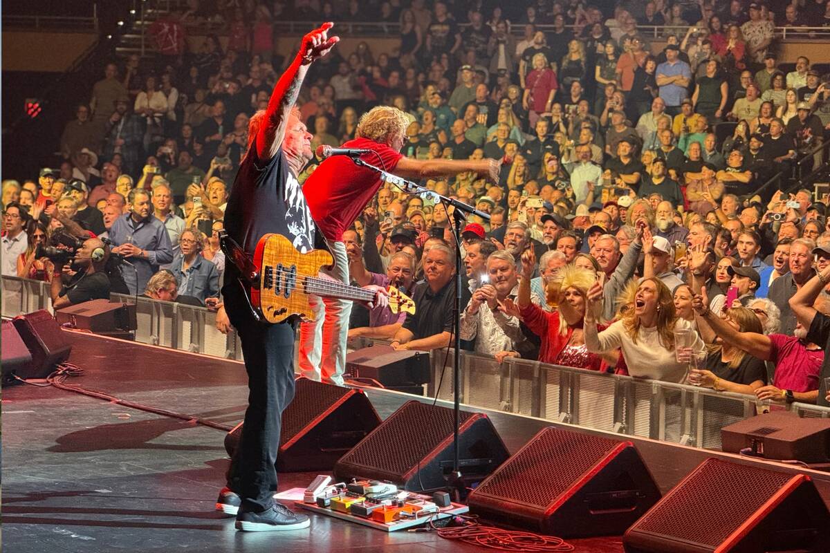 Sammy Hagar and Michael Anthony are shown on opening night of the "Best of All Worlds" residenc ...