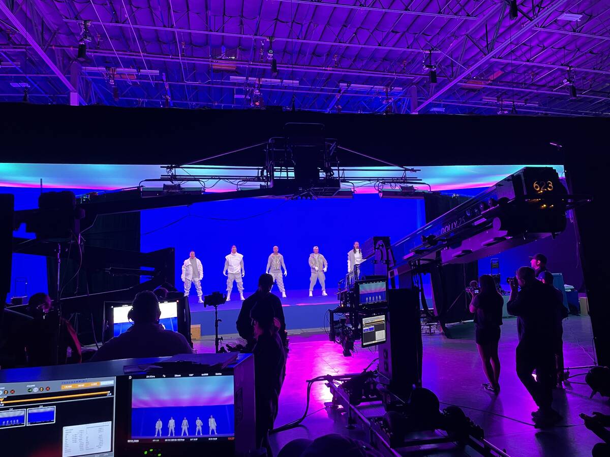 The Backstreet Boys are shown in the development of the "Into The Millennium" production at Sph ...