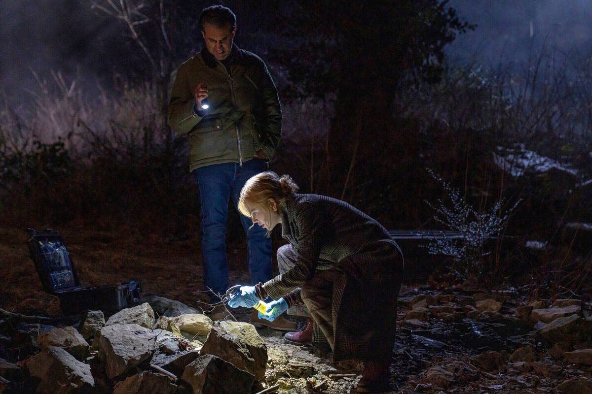 This image released by Prime shows Bobby Cannavale, background, and Nicole Kidman in a scene fr ...