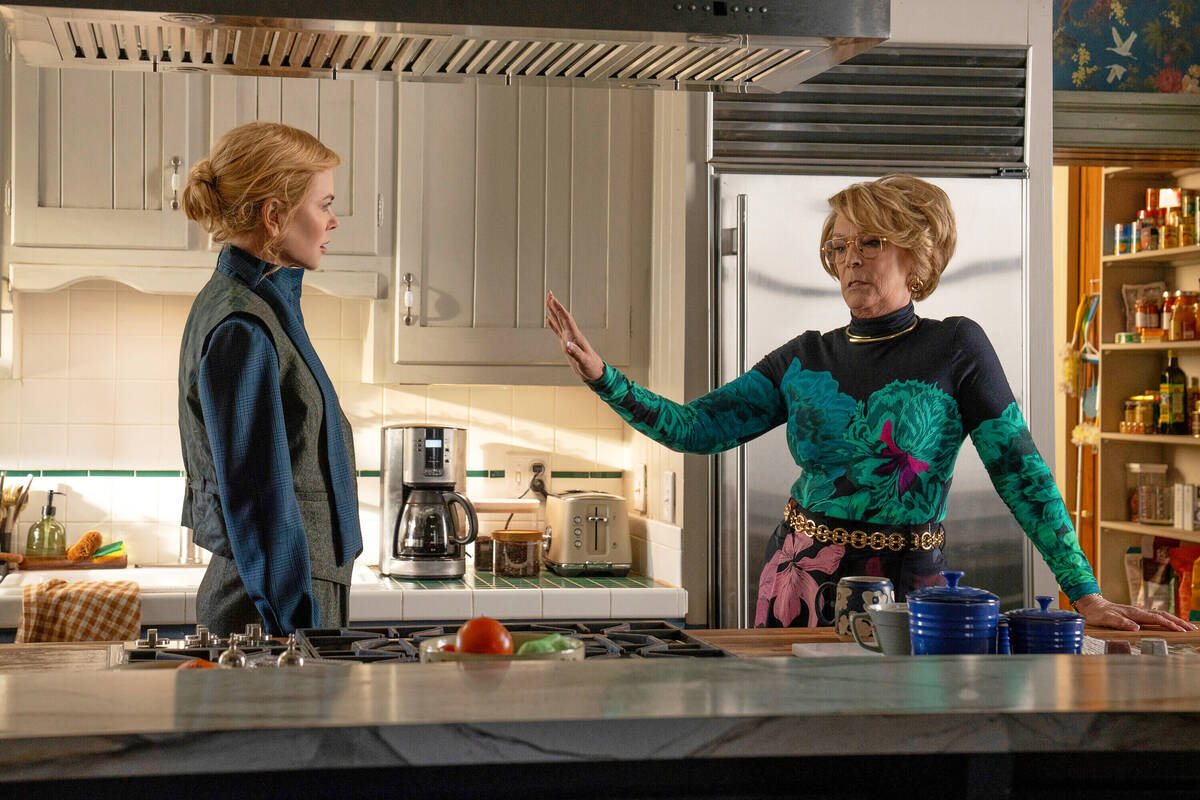 This image released by Prime shows Nicole Kidman, left, and Jamie Lee Curtis in a scene from &q ...