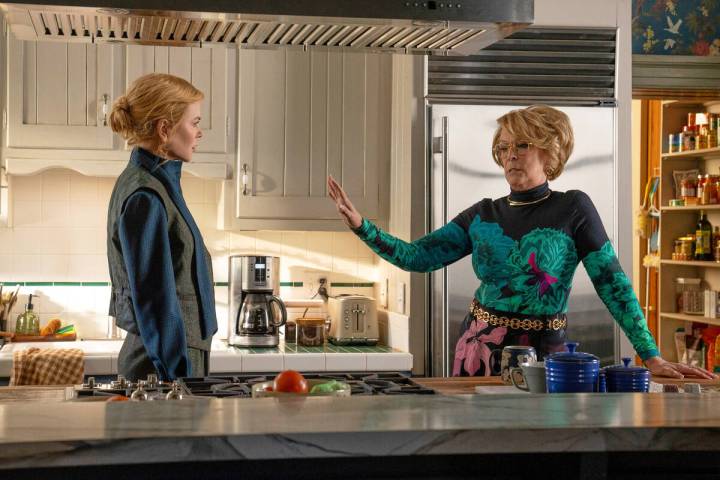 This image released by Prime shows Nicole Kidman, left, and Jamie Lee Curtis in a scene from &q ...