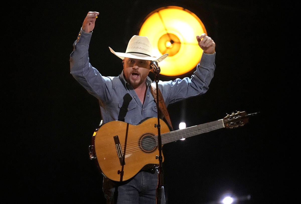 Cody Johnson performs "Mammas Don't Let Your Babies Grow Up To Be Cowboys" at the 58t ...