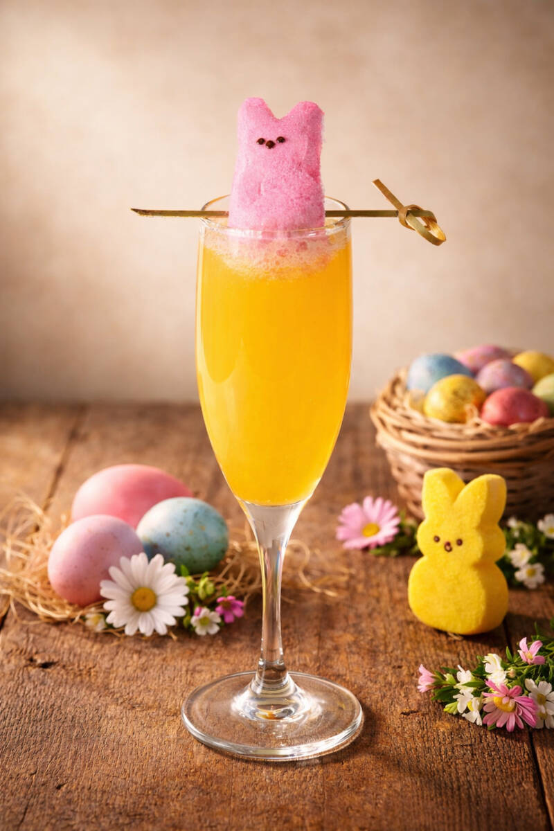 A Peach, Please! Mimosa for Easter 2026 from the Hash House A Go Go locations in Las Vegas. (Ha ...