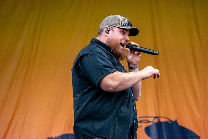 Luke Combs performs during the second weekend of the New Orleans Jazz & Heritage Festival on Fr ...