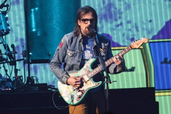 Rivers Cuomo of Weezer performs following the first round of the NFL draft on Thursday, April 2 ...