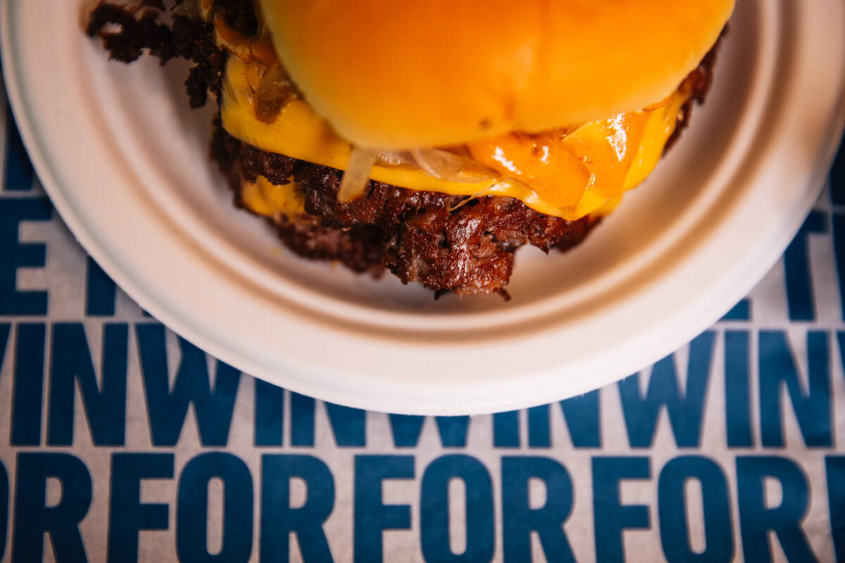 A For the Win burger at The Neighborhood Food Hall in the Resort at Summerlin Friday, March 27, ...