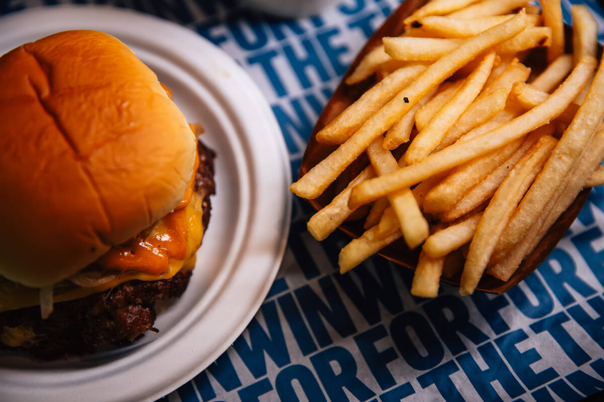 A For the Win burger at The Neighborhood Food Hall in the Resort at Summerlin Friday, March 27, ...