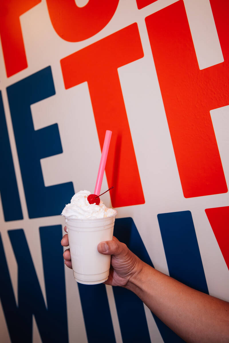 A vanilla milkshake from For the Win at The Neighborhood Food Hall in the Resort at Summerlin F ...