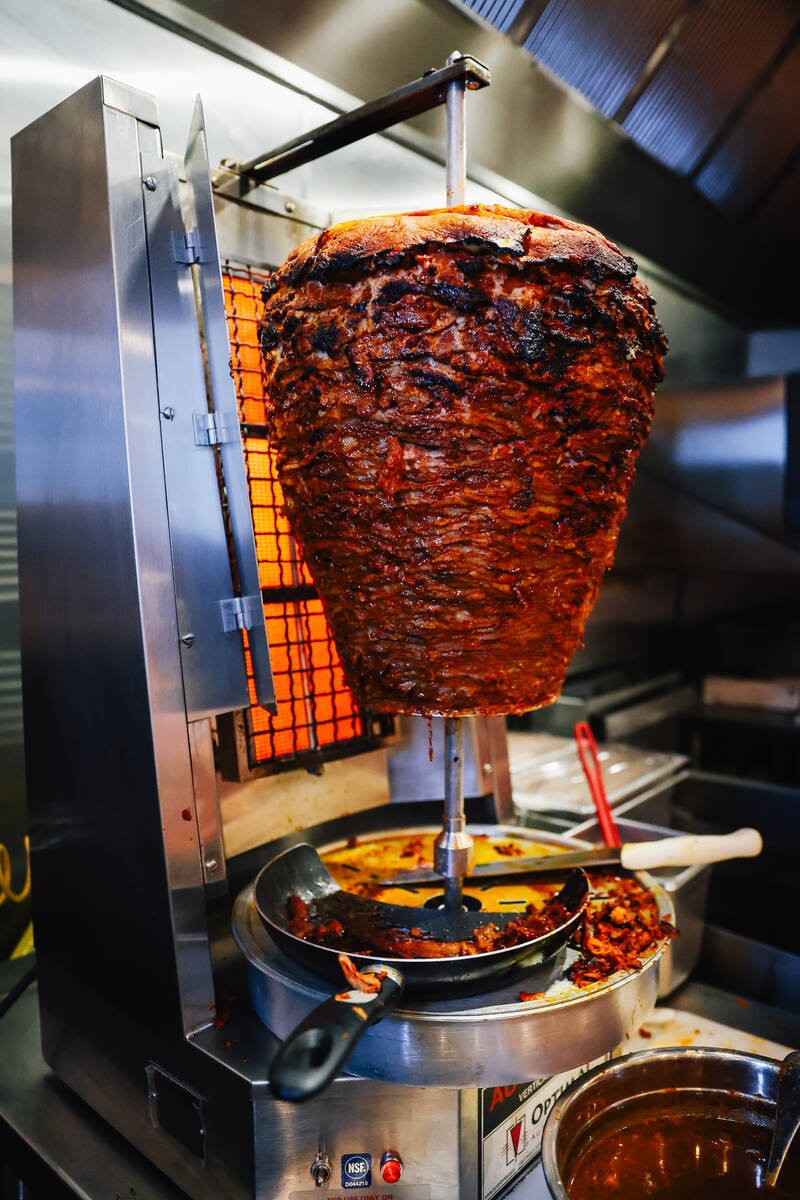 Fresh carne asada spins in Tacos 1986 at The Neighborhood Food Hall in the Resort at Summerlin ...