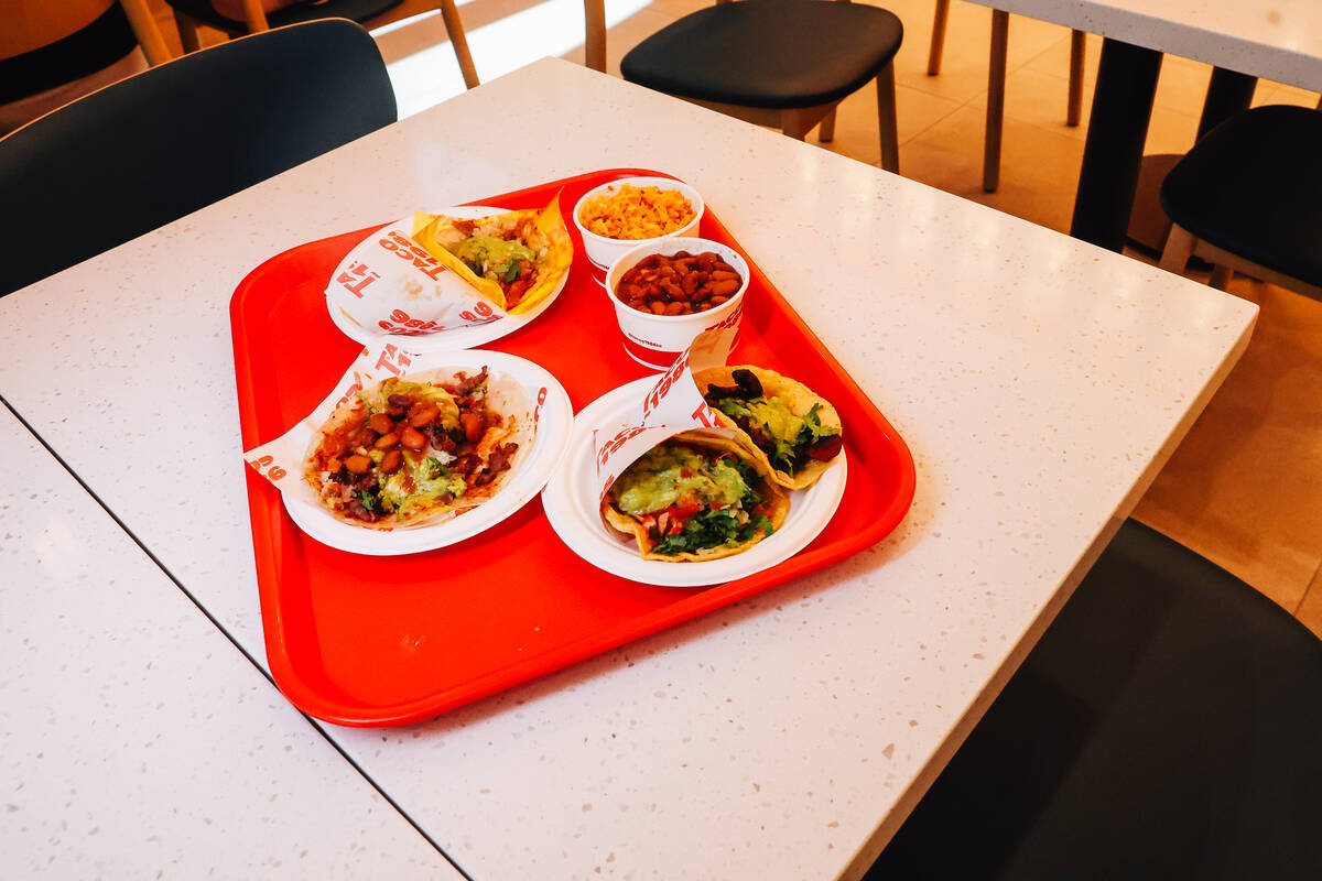 Tacos from Tacos 1986 at The Neighborhood Food Hall in the Resort at Summerlin Friday, March 27 ...