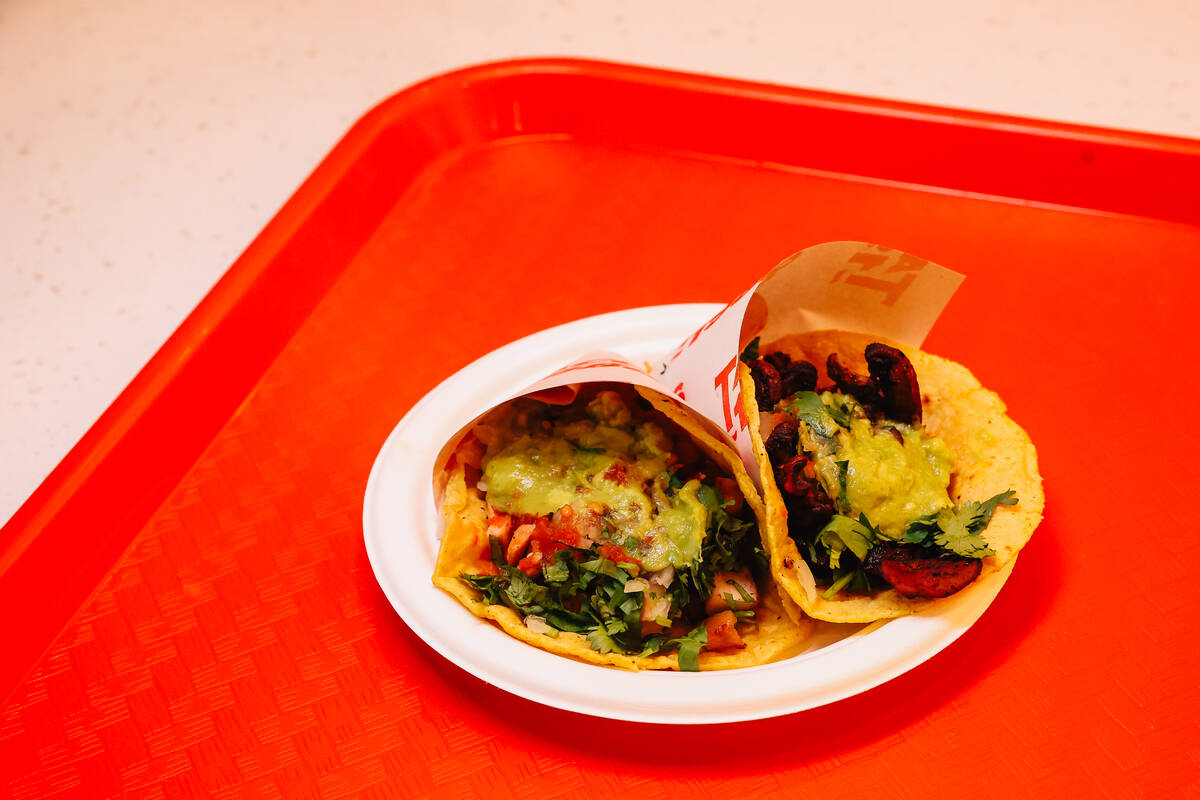 Tacos from Tacos 1986 at The Neighborhood Food Hall in the Resort at Summerlin Friday, March 27 ...