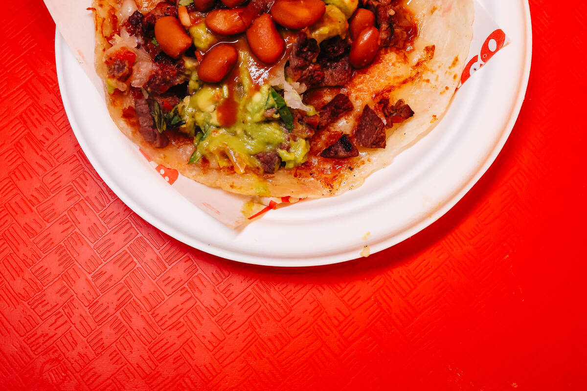 Tacos from Tacos 1986 at The Neighborhood Food Hall in the Resort at Summerlin Friday, March 27 ...