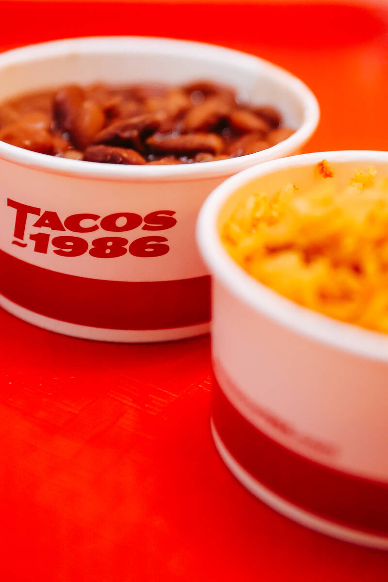Beans from Tacos 1986 at The Neighborhood Food Hall in the Resort at Summerlin Friday, March 27 ...
