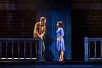 Ken Wulf Clark (Middle Noah) and Alysha Deslorieux (Middle Allie) are shown in the touring prod ...
