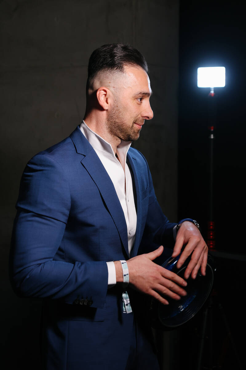 Dahov Avajin plays his drum on the blue carpet at One Drop Foundation's "One Night fo ...