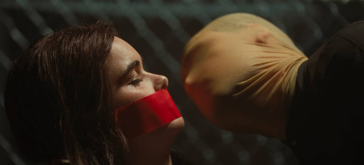 Barbara Ferreira and Dacre Montgomery in a scene from "Faces of Death." (IFC Film)