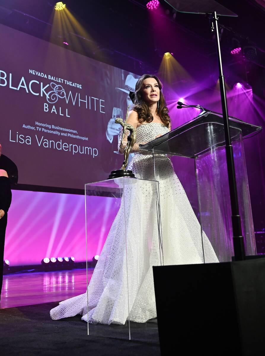 Lisa Vanderpump speaks at Nevada Ballet Theatre's Black and White Ball at Wynn Las Vegas on Apr ...